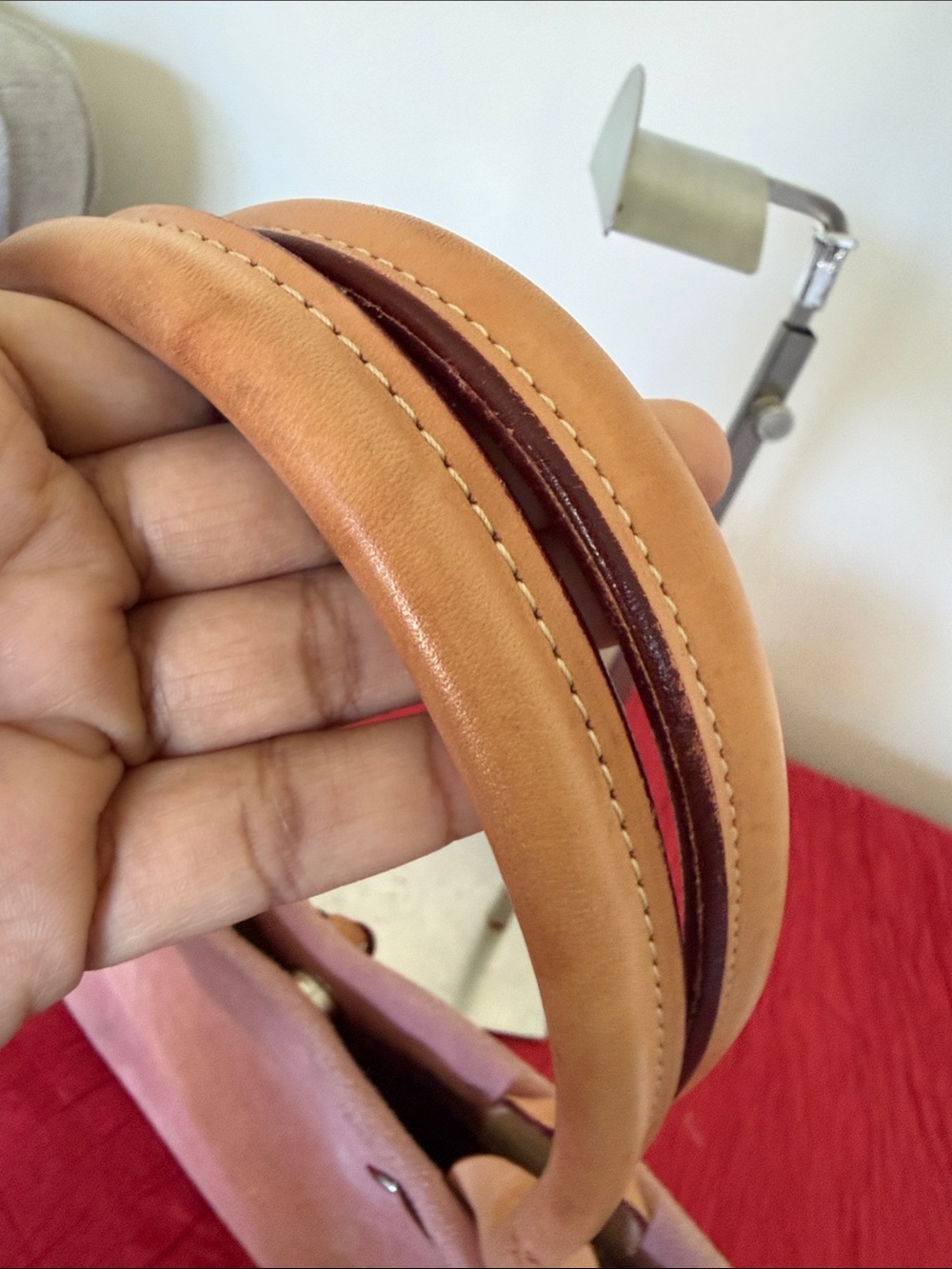 Dooney & Bourke Dusty Rose Suede Tote with Tan Leather Trim - Picture 7 of 16
